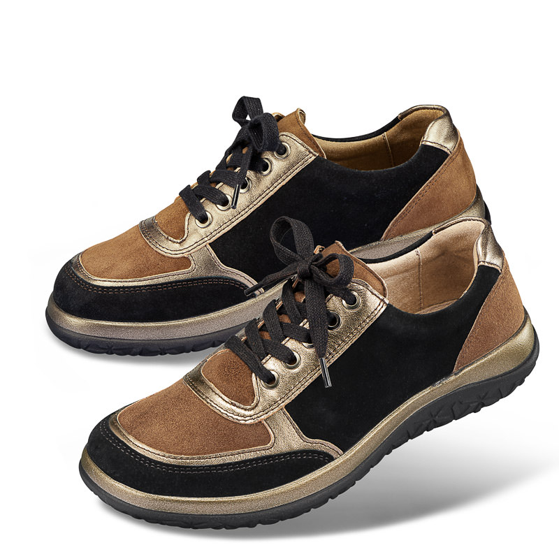 Chaussures de confort Helvesko : mod�le Loma, noir/coloris or