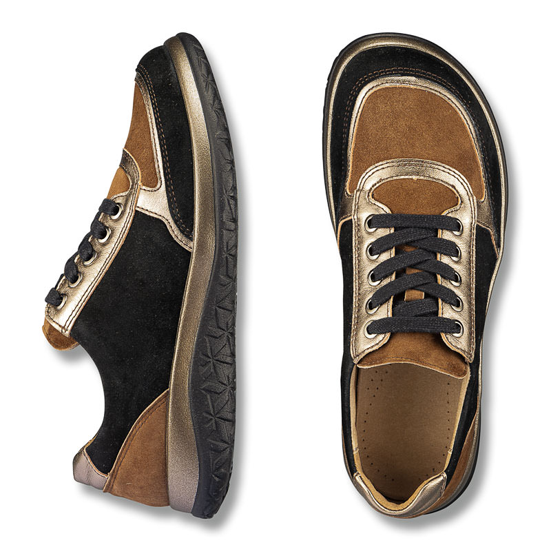 Chaussures de confort Helvesko : mod�le Loma, noir/coloris or Image 2