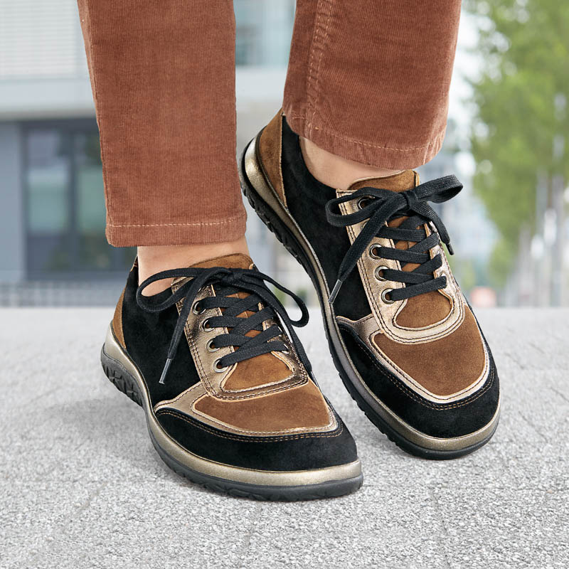 Chaussures de confort Helvesko : mod�le Loma, noir/coloris or Image 4