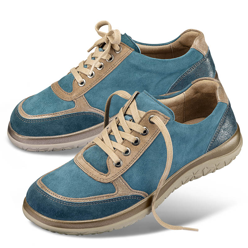 Chaussures de confort Helvesko : mod�le Loma, beige/bleu