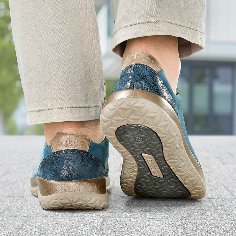 Chaussures de confort Helvesko : mod�le Loma, beige/bleu Image 4