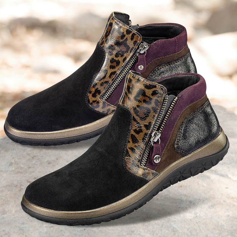 Chaussures de confort Helvesko : modle Pariza, noir/marron