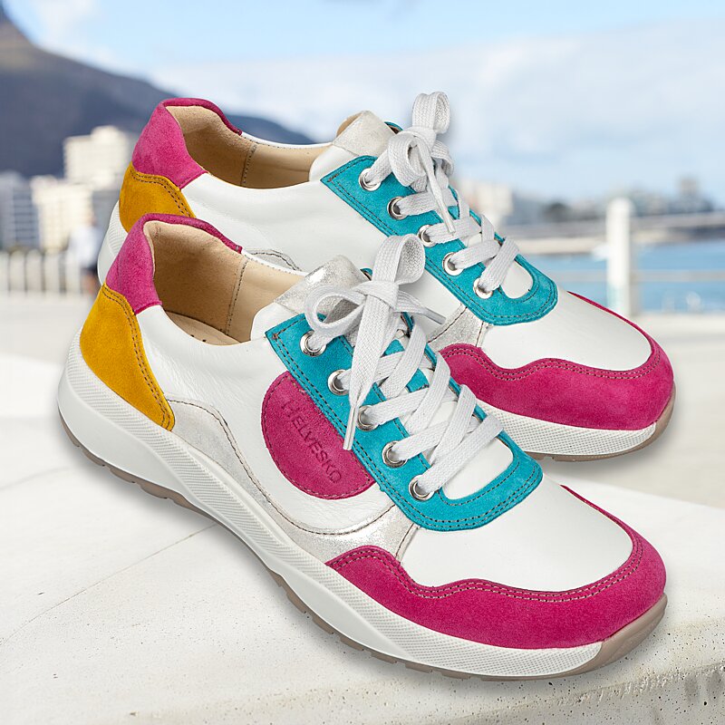 Chaussures de confort Helvesko : mod�le Toulon, blanc multi