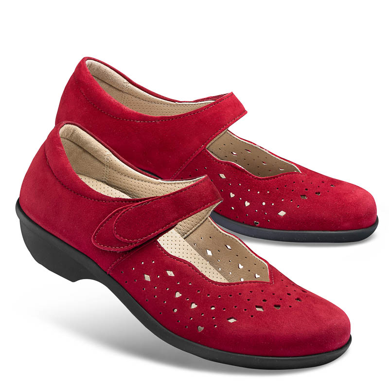 Chaussures de confort LadySko : modle Tiziana, rouge