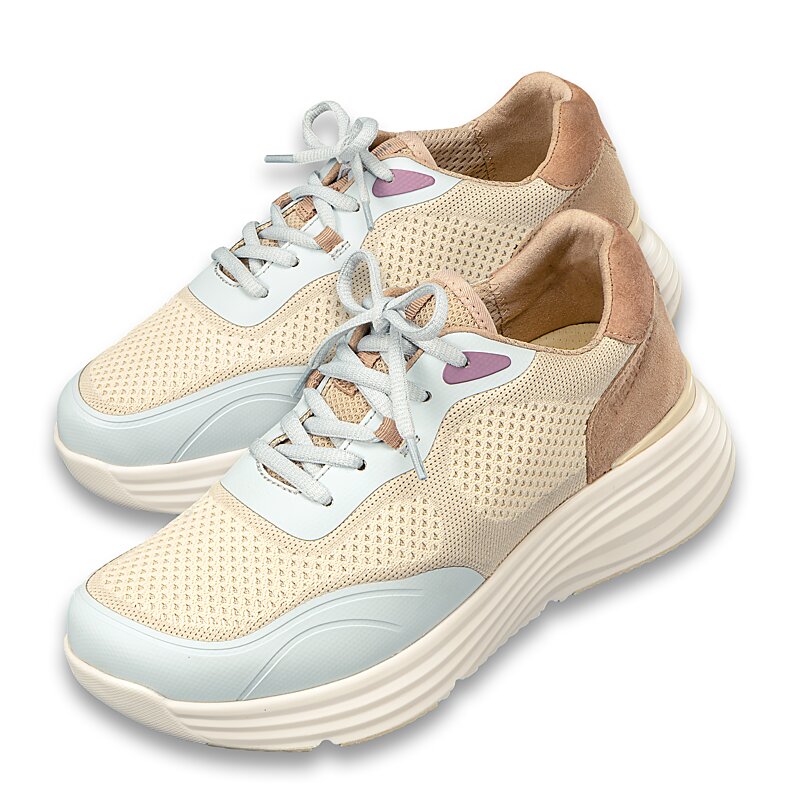 Chaussures de confort Helvesko : mod�le Soft Air, beige/bleu