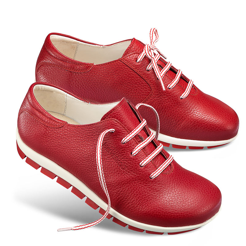 Chaussures de confort Helvesko : modle Thelma, rouge