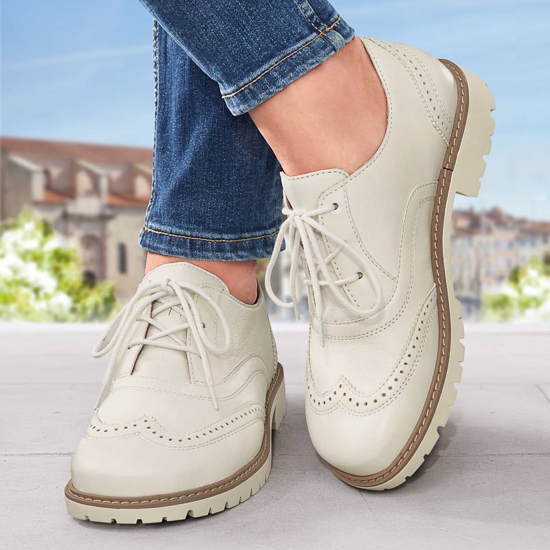 Chaussures de confort Helvesko modele Estelle blanc pour femme Nos promos