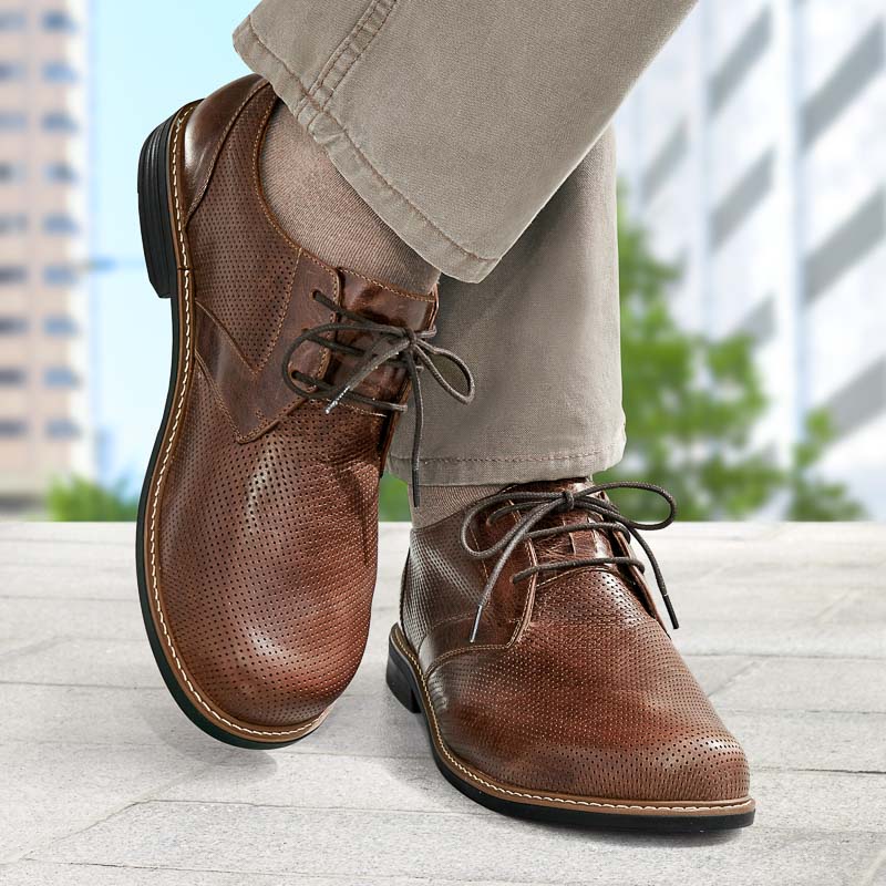 Chaussures de confort Helvesko : modle Lovis, marron fonc Image 3