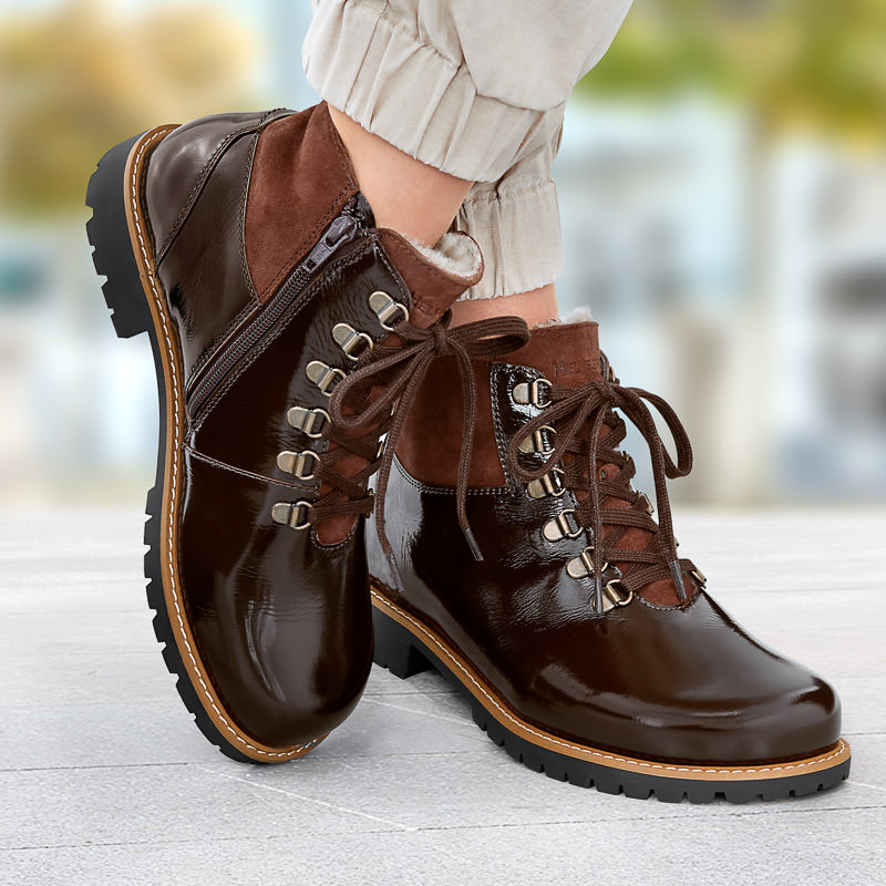Chaussures de confort Helvesko : modle Darleen, marron fonc Image 3