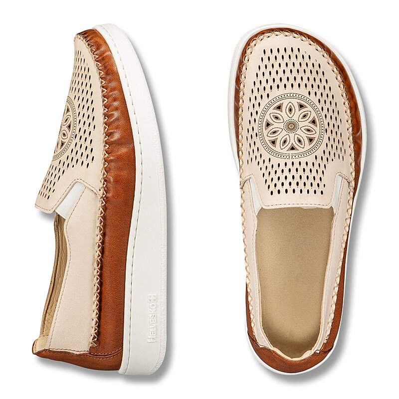 Chaussures de confort Helvesko : mod�le Nuvira, marron/beige Image 2