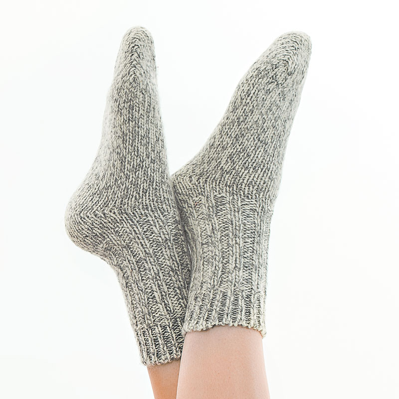 Grosses chaussettes en laine gris