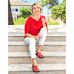 Chaussures de confort Helvesko : modle Via, rouge multi Image 3