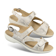 Chaussure confort LadySko : SELINA, blanc/argent (cuir nappa)