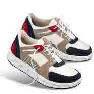 Chaussures de confort Helvesko : modle Jet, blanc/bleu fonc