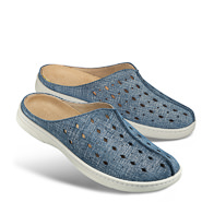 Chaussure confort Helvesko : EDEN, coloris jean (cuir velours)