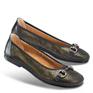 Chaussure confort Helvesko : AIDA, noir/coloris or