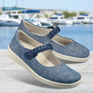 Chaussures de confort Helvesko : modèle Eloise, coloris jean
