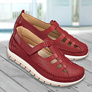 Chaussures de confort Helvesko : mod�le Isobel, rouge