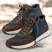 Chaussure confort Helvesko : VASTO, marron/bleu