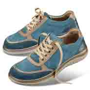 Chaussures de confort Helvesko : modle Loma, beige/bleu
