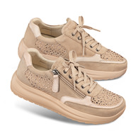 Chaussures de confort Helvesko : modèle Silka, poudre
