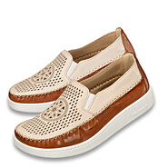 Chaussures de confort Helvesko : mod�le Nuvira, marron/beige