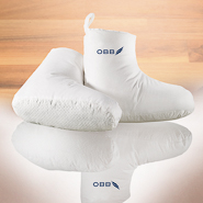 Chaussons de lit en duvet blanc